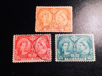 1897 Canada #51 to 53 Queen Victoria Diamond Jubilee Issue 