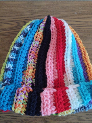 Hand Crocheted Patchwork Stripe Hat