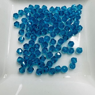 Aqua AB 3mm Faceted Glass Bicone Beads 