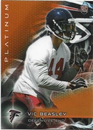 2015 TOPPS PLATINUM VIC BEASLEY ORANGE REFRACTOR ROOKIE CARD