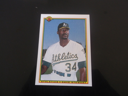 1990 Topps Bowman    Dave Stewart  card  #   449   Oakland Athletics 