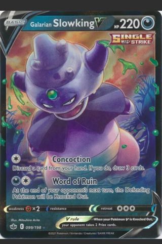 NM Ultra Rare Galarian Slowking V Pokemon card TCG SWSH