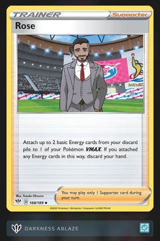 2020 Pokémon "Rose" #168/189 Card