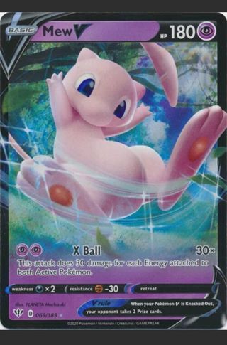 NM Ultra Rare Mew V Pokemon card TCG SWSH