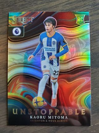 2022-23 Panini Premier League Select Kaoru Mitoma Unstoppable Rookie Card