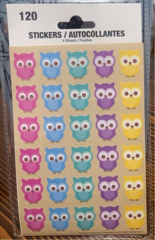 120 Owl stickers 