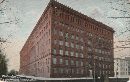 Vintage Used Postcard: n: 1910 Government Printing Office, Washington DC