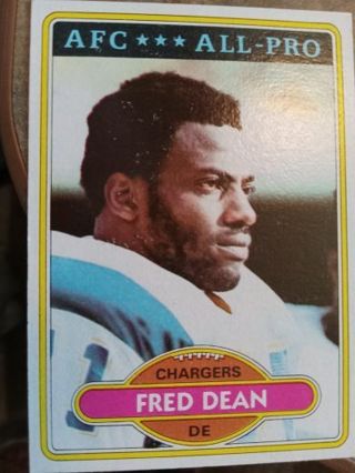 1980 TOPPS AFC ALL PRO FRED DEAN SAN DIEGO CHARGERS FOOTBALL CARD # 392