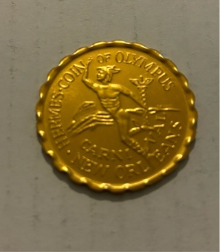 Gold Tone Hermes Coin of Olympus Romance of Frankenstein 