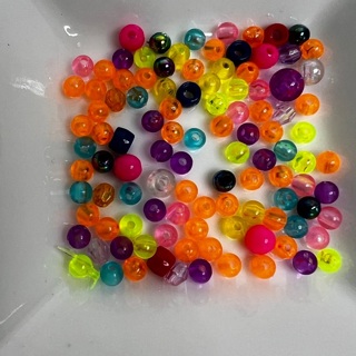 Round Multi Colored Plastic Beads 