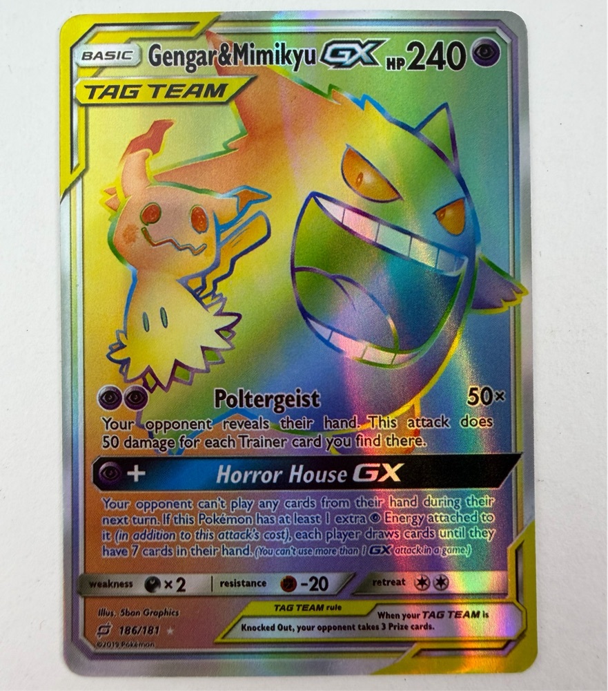 Free: ✯Pokémon TCG Gengar & Mimikyu GX 186/181 Team Up Sun & Moon Secret Rare Proxy Placeholder Fanmade✯ 