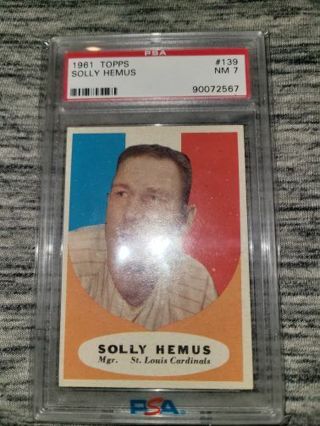 1961 topps Solly Hemus 139 PSA 7