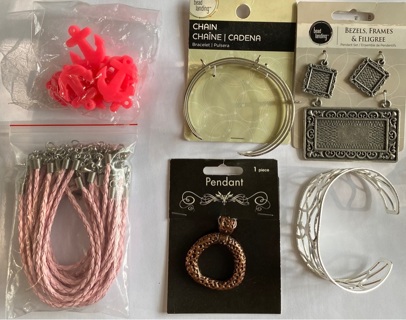 Mega Jewelry Making Lot Beads Charms Bezels Pendant Trays and More