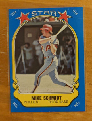 1981 Fleer Baseball Sticker Mike Schmidt Philadelphia Phillies MLB #9