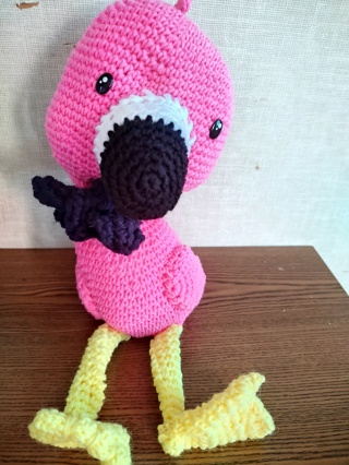 Hand Crocheted Amigurumi Flamingo 