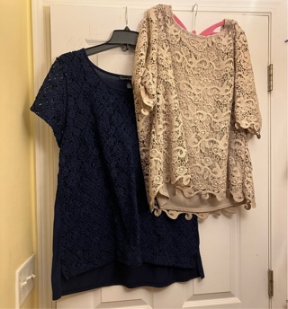 Two pretty Lacey blouses 2x