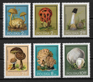 1980 Poland Sc2397-2402 complete Mushroom set MH