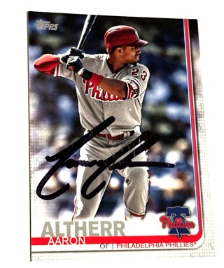 Autograph 2019 Topps Baseball Cards #534 Aaron Altherr-Phillies