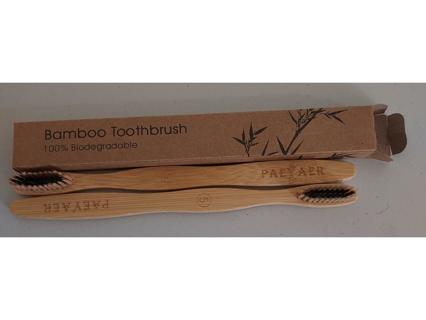 2 Bamboo toothbrushes - BPA FREE - All natural