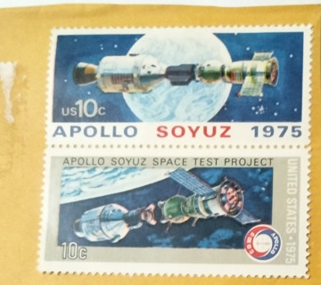Apollo Soyuz Postage Stamps, Set of 2 (Used)