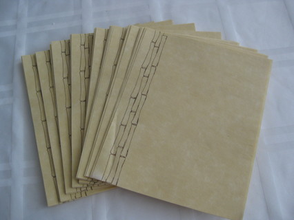 Vintage, butter color paper, 7.75"x6.3" with bamboo design. 10 sheets, new out of package