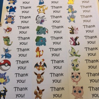 Pokémon Thank You labels 