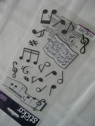 Musical notes stickers, NIP, 19 pcs. scrapbooking, card making, other crafts