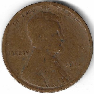 1912 Lincoln Wheat Penny U.S. One Cent Coin