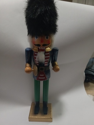 Nutcracker Wooden Soldier Guard Fur Hat and Hair 15” Christmas Xmas