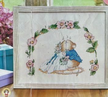 WEDDING MICE~NEW COUNTED CROSS STITCH PATTERN~MARGARET SHERRY-SO CUTE-FREE SHIP!