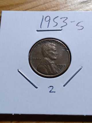 1953-S Lincoln Wheat Penny! 20.2