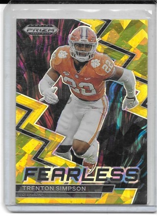 Trenton Simpson 2023 Prizm Draft Fearless Pirzms Gold Ice #F14