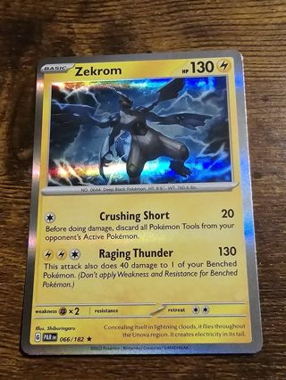 Pokemon Zekrom holo rare card 066/182