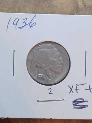 1936 Buffalo Nickel! XF + (1936-S Misslabeled) 35.2