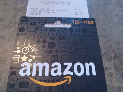 $40 AMAZON GIFT CARD.  DIGITAL DELIVERY.  WINNER GETS THE GIFT CODE. 