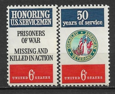 1970 USA SC1421-2 complete Disabled American Veterans & Servicemen issue of 2 MNH