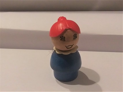 Vintage Fisher Price Little People Wooden Farmers Wife