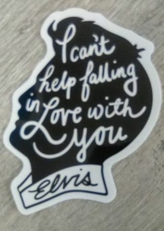 I can't help falling in Love with you Elvis black and white laptop computer band sticker cooler