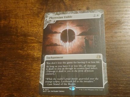 Magic the gathering mtg Phyrexian Unlife rare card Wilds of Eldraine Borderless