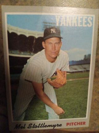 1970 T.C.G. MEL STOTTLEMYRE NEW YORK YANKEES BASEBALL CARD# 100