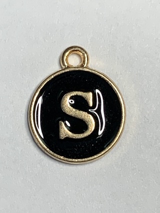 BLACK AND GOLD INITIAL LETTERS~#S2~FREE SHIPPING!