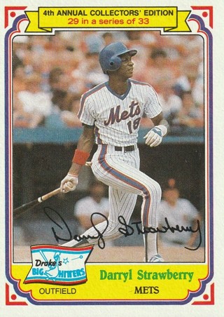 1984 Topps Drake's Big Hitters Darryl Strawberry RC Card #29