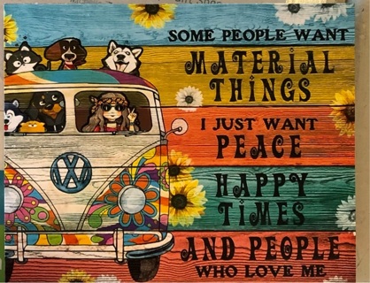 Peace and Love VW van - 3 x 4” MAGNET - GIN ONLY