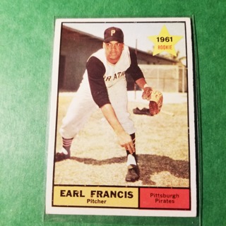 1961 - TOPPS BASEBALL CARD NO. 54 - EARL FRANCIS ROOKIE - PIRATES