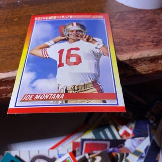 1990 score hot gun Joe Montana football card 