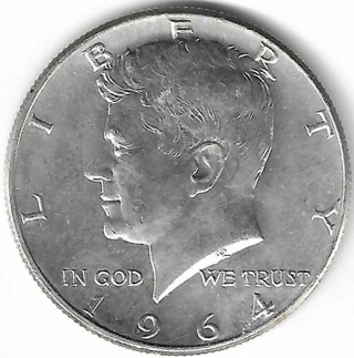 1964 Kennedy Half Dollar 90% Silver U.S. 50 Cent Coin