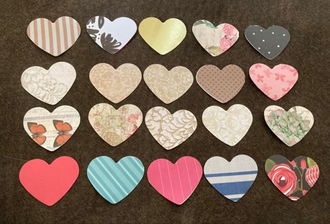 Heart Paper Craft Embellishments (Mixed Patterns)