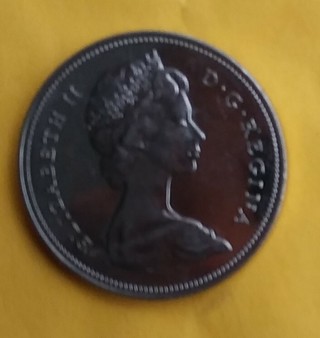 1969 CANADA 50 CENTS COIN, Half Dollar, CIRCULATED 