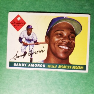 1955 - TOPPS BASEBALL CARD NO. 75 - SANDY AMOROS - DODGERS