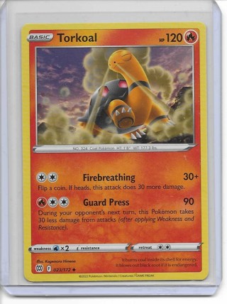 Pokemon Sword & Sheild Brilliant Stars Set Torkoal Card